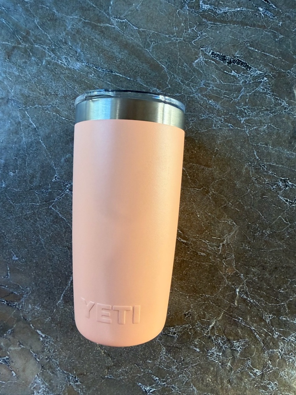 Yeti Peach Matte Tumbler with Stainless Rim. Includes Magslider lid. - Picture 2 of 5